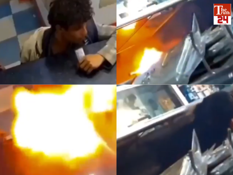 blast due battery in mobile shop viral video