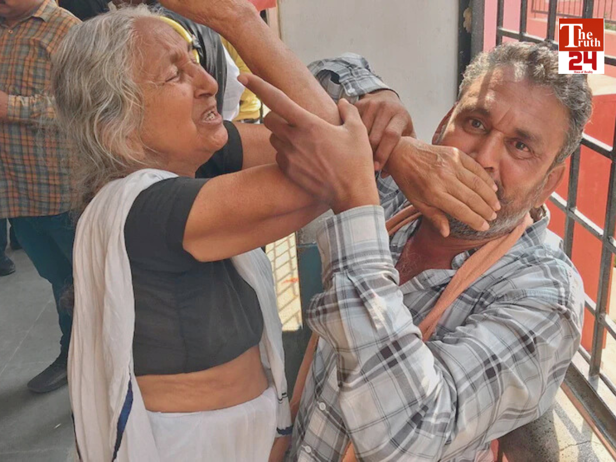 azamgarh hospital doctor pushes 85 year old woman up video viral