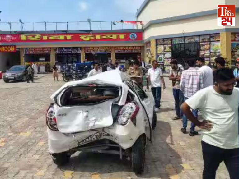 nh9 babugarh hapur road accident women died footage in dhaba cctv