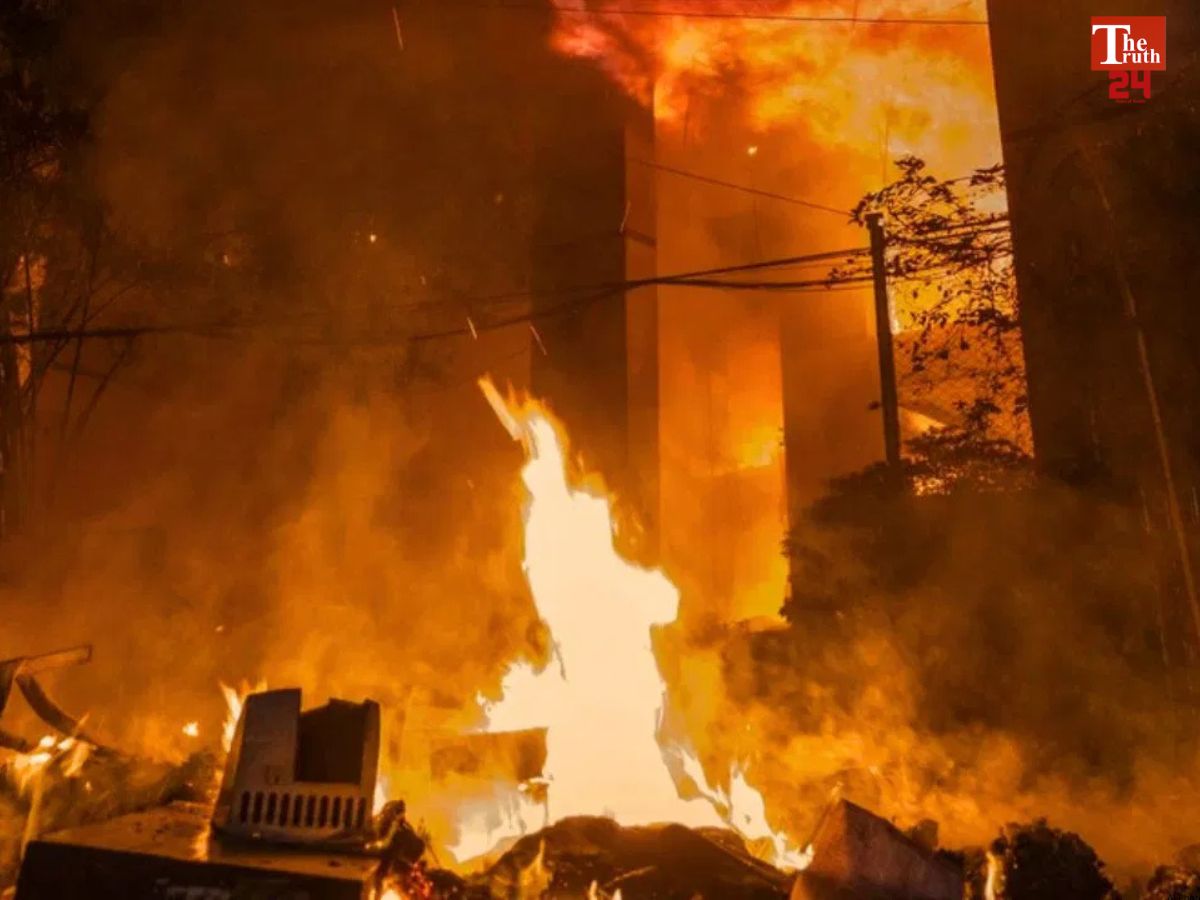 bihar Sitamarhi house fire due to gas leak father and daughter burnt alive