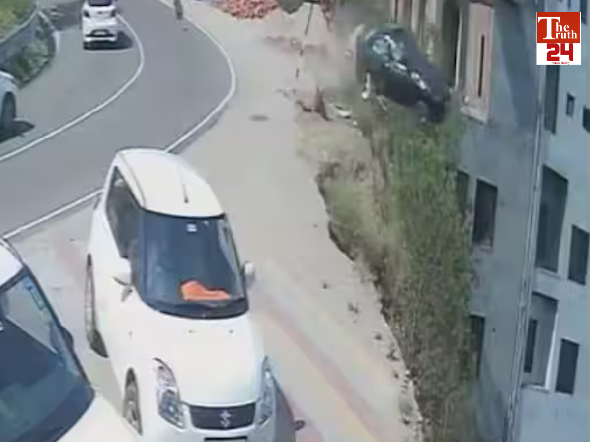 black car accident video viral himachal pradesh