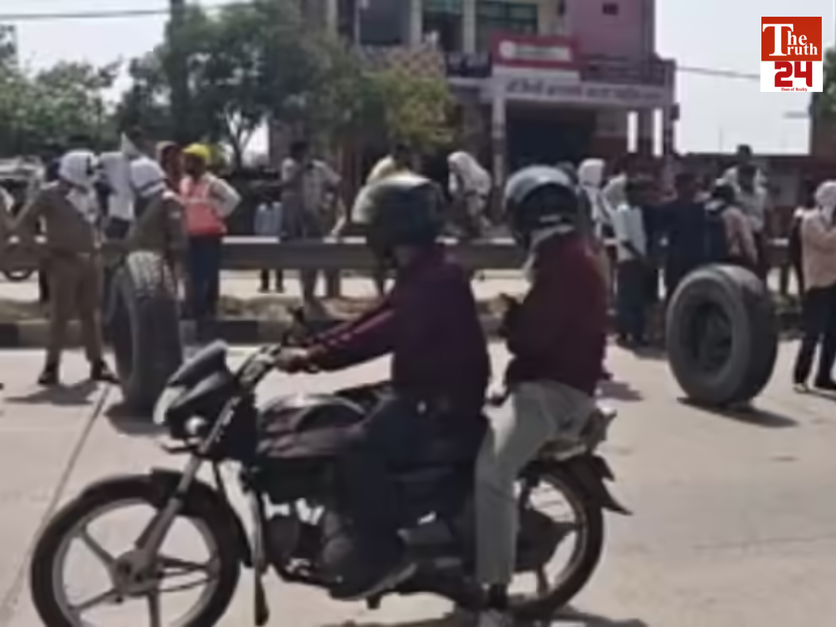 highway saree pallu container woman death bindki Kanpur up