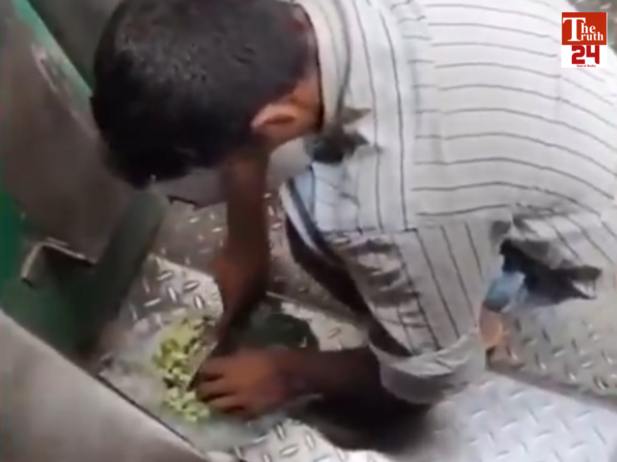 jhalmuri floor cutting street food train hygiene viral video