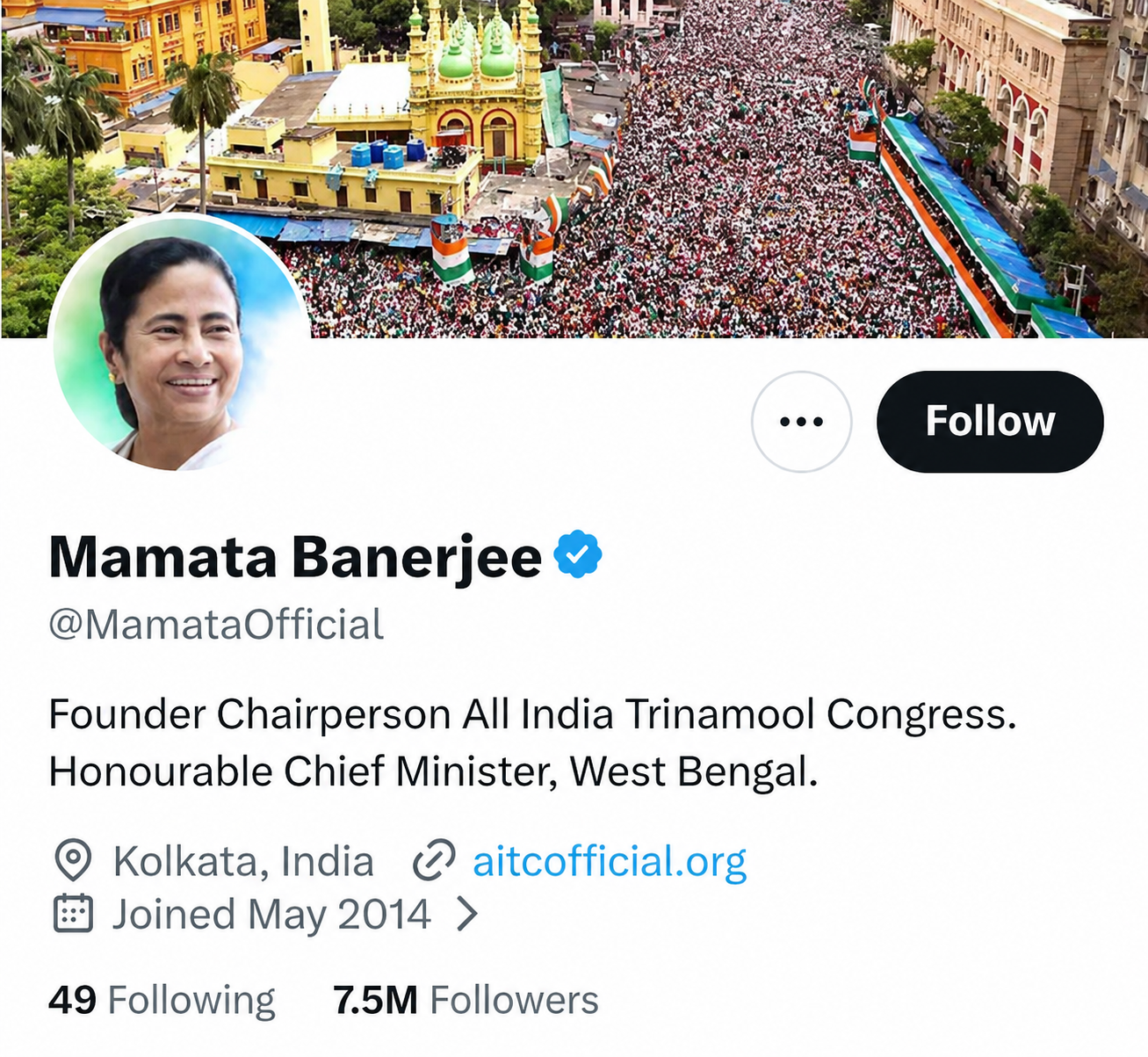 Mamata Banerjee X profile
