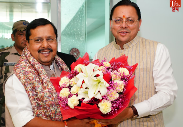 bjp leaders nitin nabin meets uttarakhand cm pushkar singh dhami