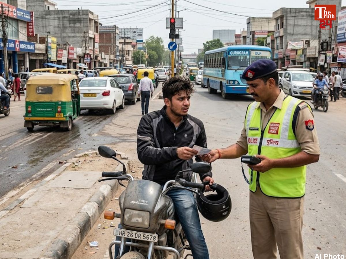 gurugram bike challan news