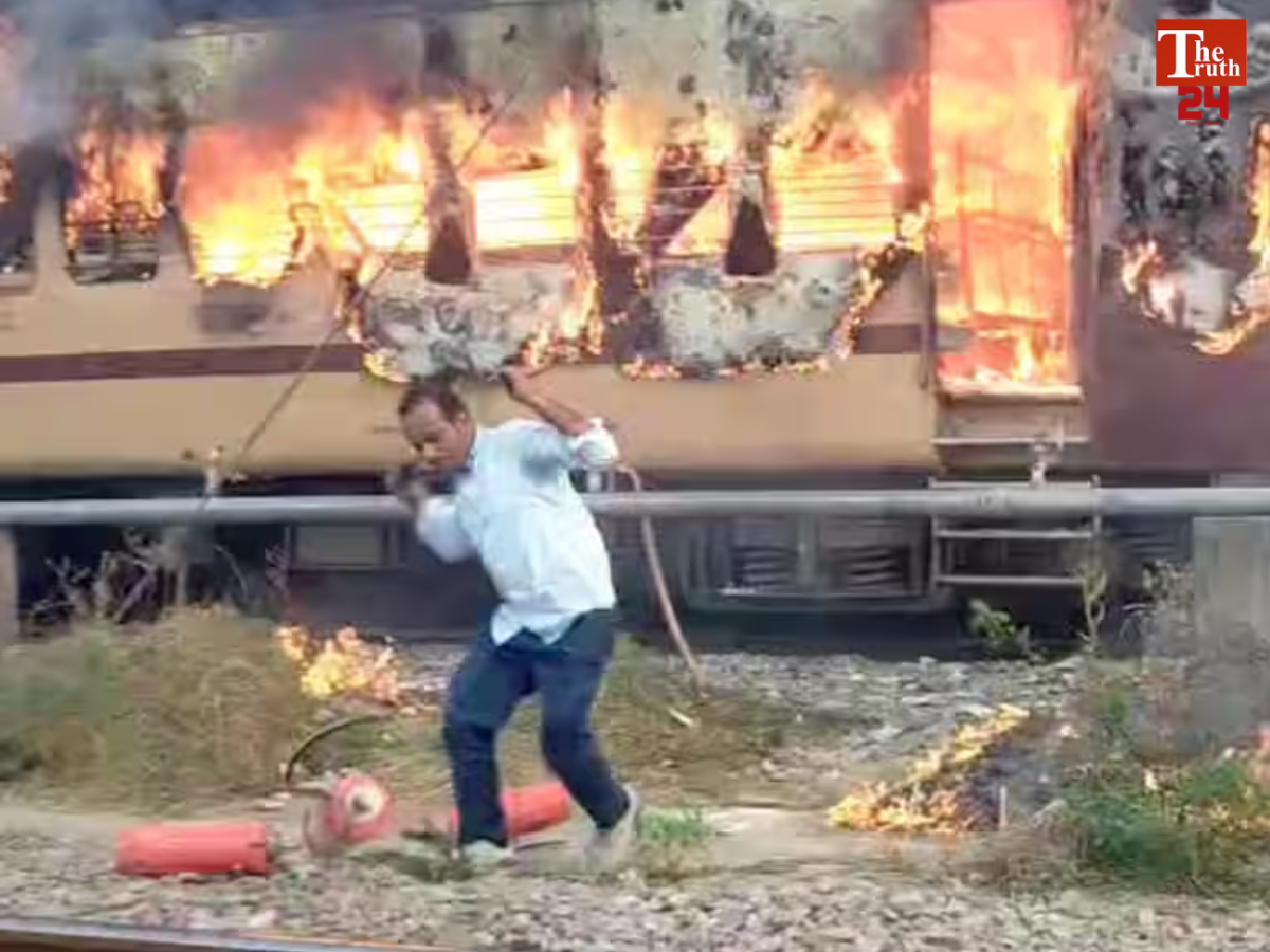 rohtas railway station passenger train fire bihar