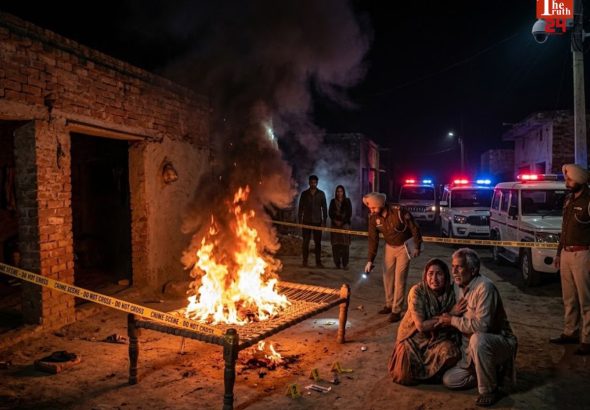 woman burns her husband