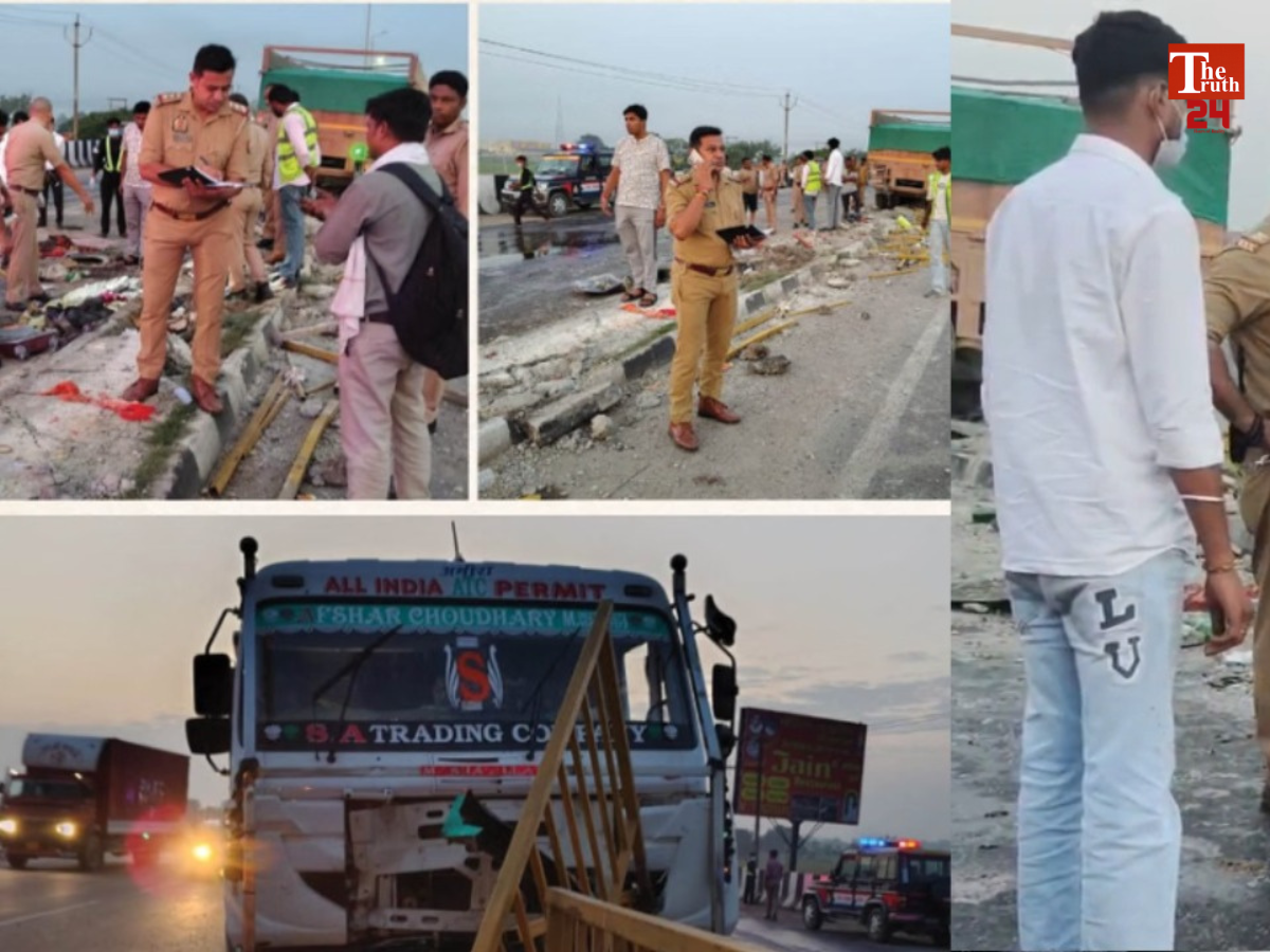 Hapur Road Accident truck ruthlessly ran over passengers standing on road two died many injured