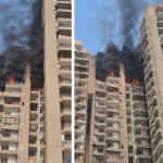 Massive fire at Aranya Society in Noida Sector 119 many flat catches blaze
