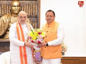 Pushkar Singh Dhami and Amit Shah Meeting