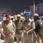 chaos during Kamlesh Bind funeral in village phulanpur stone pelting at police