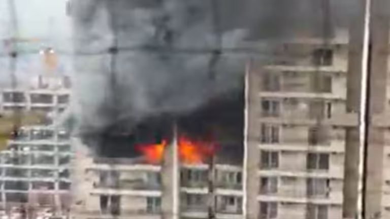 noida sector 64 ivy county soiciety fire incident rescue operation startd