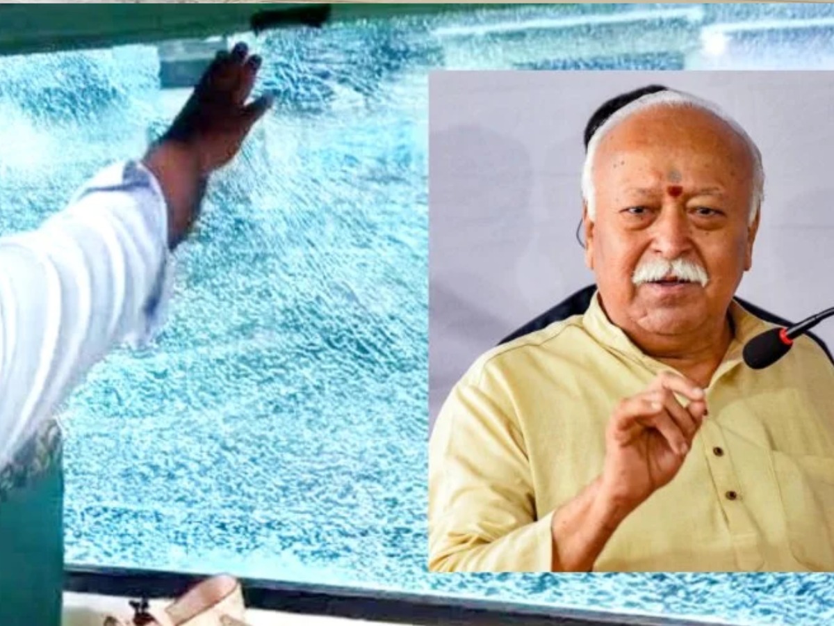 Stone Pelting on Shatabdi Express in firozabad rss chief mohan was on board same train