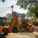 bulldozer action on Samajwadi party office demolished early morning nazul land Encroachment in sitapur