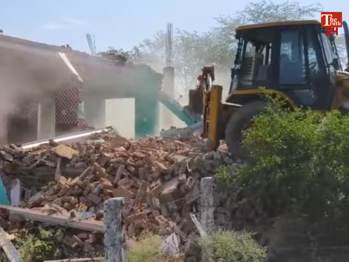 agra bulldozer action on illegal mosque and temple