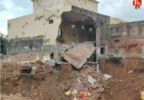 jammu 200 year old gadadhar temple part damaged