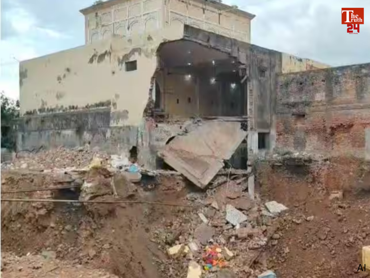 jammu 200 year old gadadhar temple part damaged
