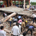 parbhani hanuman temple mandap collapse 40 devotees trapped maharashtra