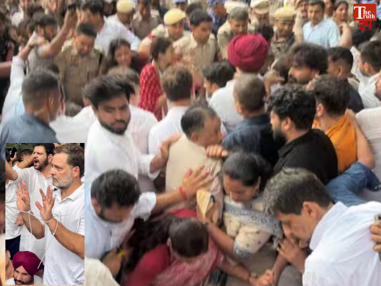 Rahul Gandhi Priyanka gandhi akhilesh yadav detained outside residence delhi protest