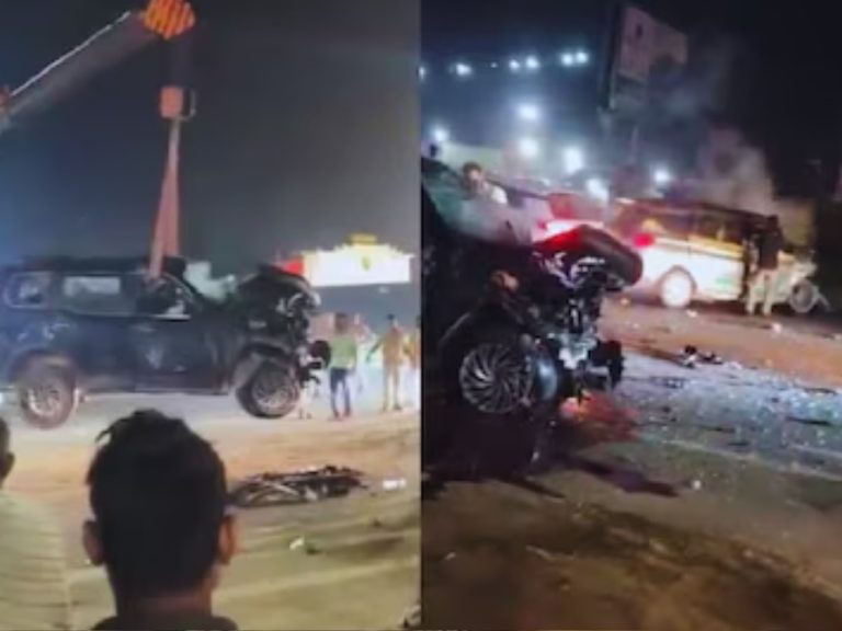 delhi lucknow highway car accident three died dozen injured in hapur