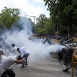 cjp protesters reach parliament tear gas sansad march