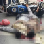 dungarpur road accident bus crushes two bike riders death