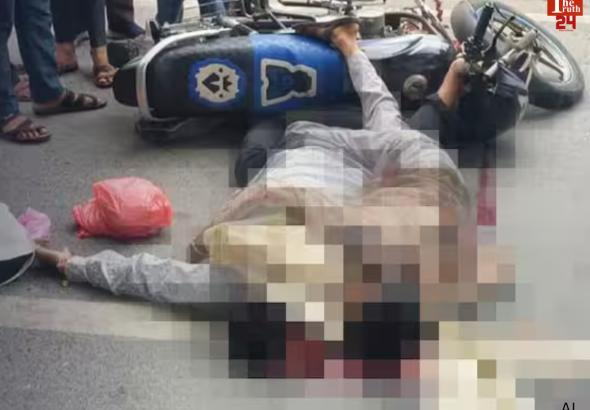 dungarpur road accident bus crushes two bike riders death