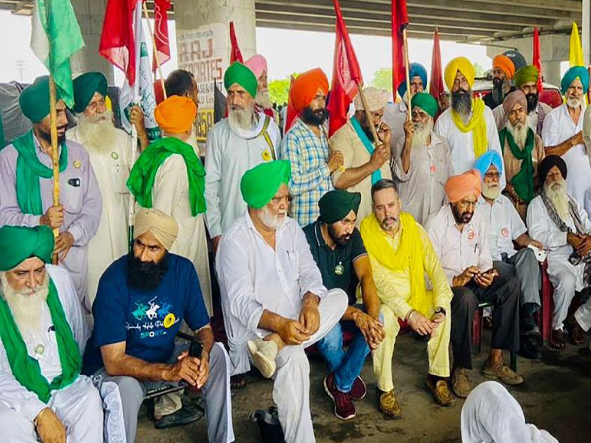 farmer protest delhi india us fta shambhu khanauri border