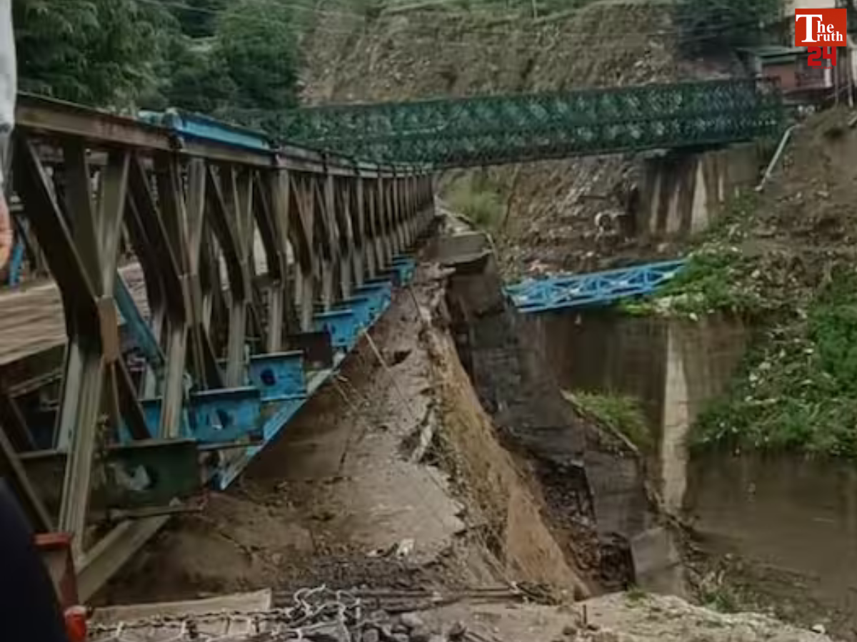 himachal heavy rain kinnaur landslide bailey bridge sangla valley