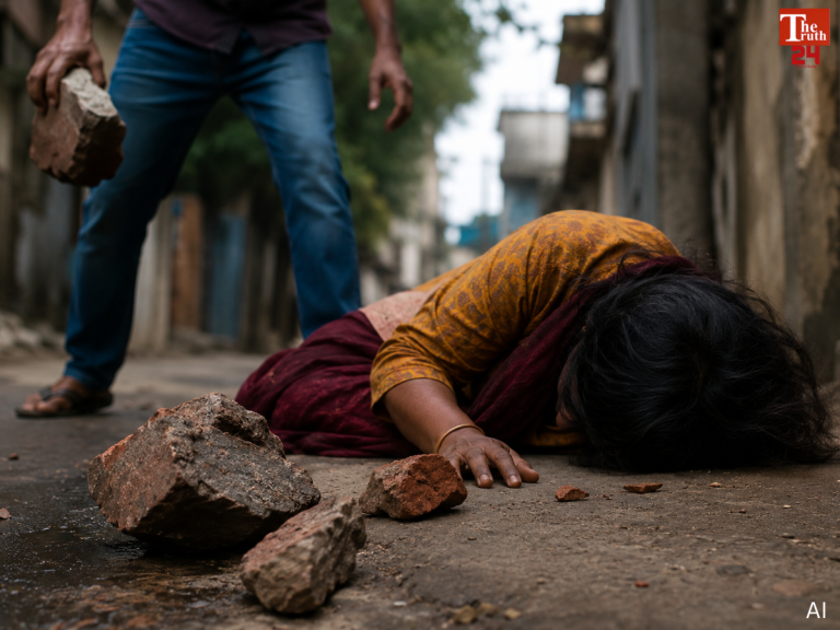 mahoba drunk man attacks 55 year old woman with stone