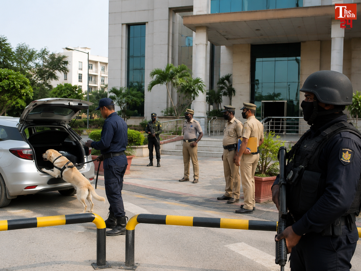 noida dm Office bomb threat email gautam buddh nagar police search operation