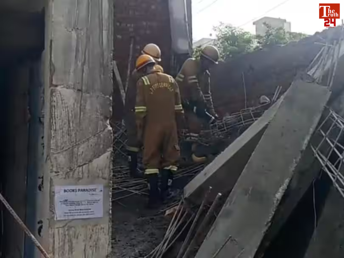 noida sector 33 market lintel collapse workers trapped rescue operation