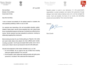 rahul gandhi letter