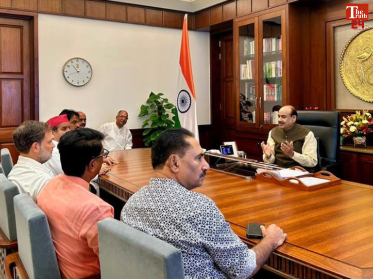 rahul gandhi meets lok sabha speaker over student protest lathicharge delhi