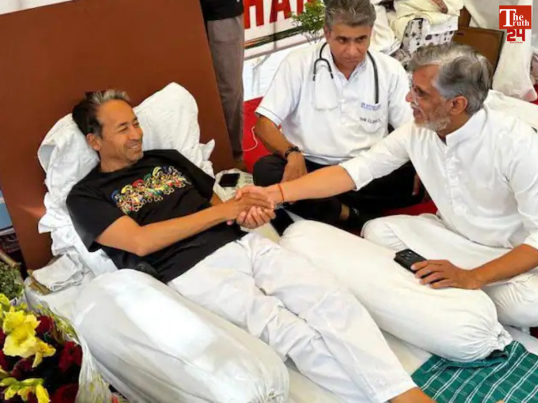 sonam wangchuk hunger strike day 20 pawan khera meets jantar mantar