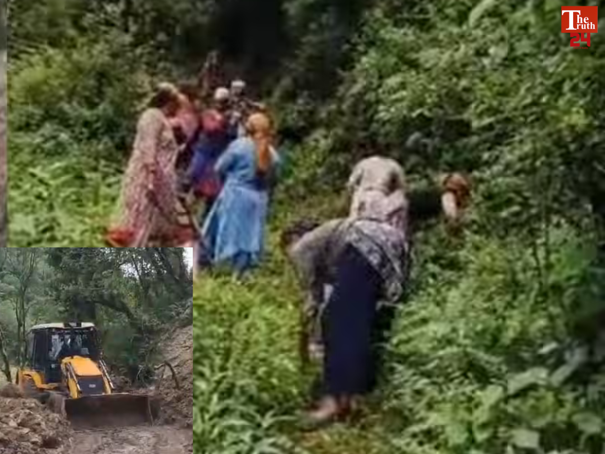 uttarakhand mussoorie khetwala village landslide road block women made path