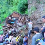 house collapsed due to landslide in Lansdowne